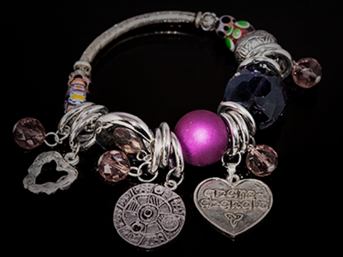 Celtic Love Charm Bracelet - Purple
