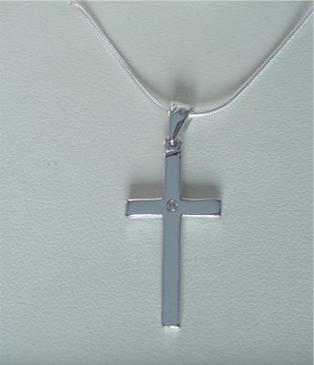 Silver Cross with Diamond  from the Cool Chic Diamonds  Collection