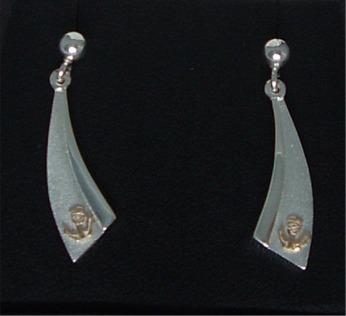 Scottish Curved Thistle Drop Earrings