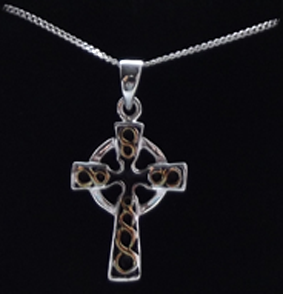 Celtic Cross with Gold Plate